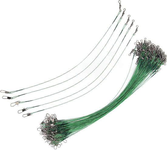 VT Goods - Fishing Leader Wartels - Anti-corrosie - Voorkom Beten - Compact - Duurzaam Staal - Gemakkelijk Gieten - Geschikt voor Vissers - 100PCS