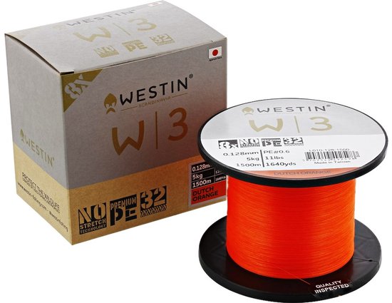 W3 8-BRAID DUTCH ORANGE 0.235mm 12.3kg 1500M van Merkloos