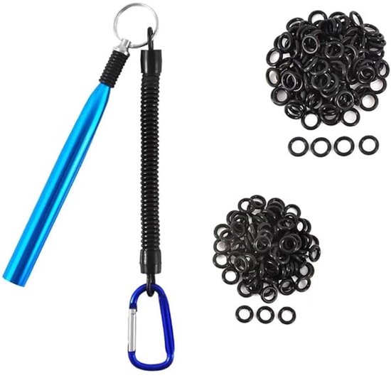 Wacky Rig - Wacky Rig Set - Snelle Installatie En Scheurvrij - Voor 3 Tot 7 Inch Wormen - Aluminium En Roestvrij Staal - 2 Maten O-Ringen Met Tool - Geschikt Voor Baarsvissen En Senko van Merkloos