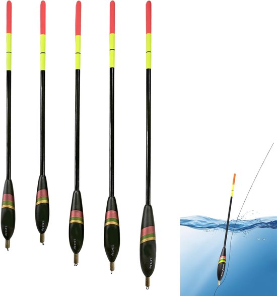 Waggler set 5 stuks 4g-6g - Verschillende gewichten - Heldere antenne - Voor brede worpen - SnelShoppen