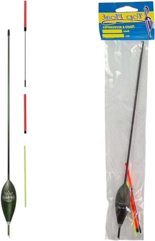 Waggler Visdobber Set - Dobbers Vissen - Vissen op Rivier - 3 Verwisselbare Antennes - 3+15g - Donker