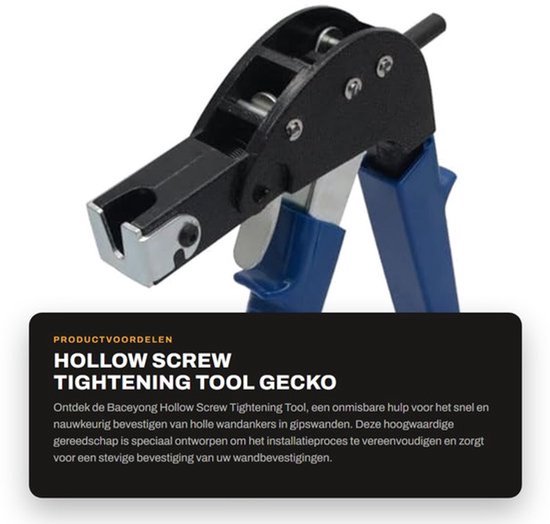 Wandanker Instelgereedschap - Holle Schroef Aandraaigereedschap - Gecko Tangen - M4/M5/M6 Compatibel - Schokbestendig - Antislip Handvat - Ankergereedschap