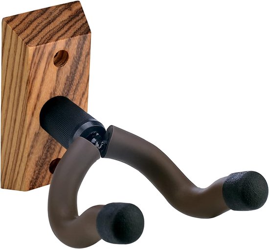 Wandhouder voor gitaren, 1 stuk, zebra, hardhout, gitaar, ukelele, wandhouder, standaard, voor akoestisch, elektrisch, gitaar, bas, banjo, mandoline, ukelele (1 stuks)