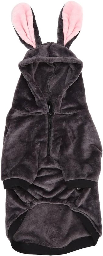 Warme jas voor huisdieren, zachte en dikke schattige winterkleding met capuchon voor middelgrote en grote honden, grijs (4XL)