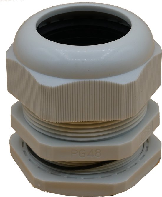 Wartel met moer PG48 IP68 Polyamide lichtgrijs van Ralux.