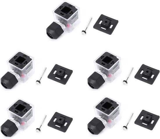 Waterdichte en stofdichte solenoïde spoel plug, universele indicator voor magneetventiel (12V) - Set van 5 stuks, ideaal voor tuinirrigatie en automatische systemen