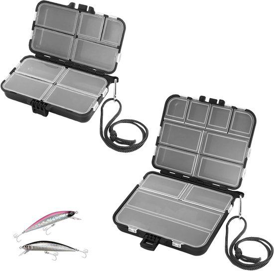 Waterdichte visgerei opbergdoos, 2-delige set voor aas en accessoires, ideaal voor hengelsport en vissen