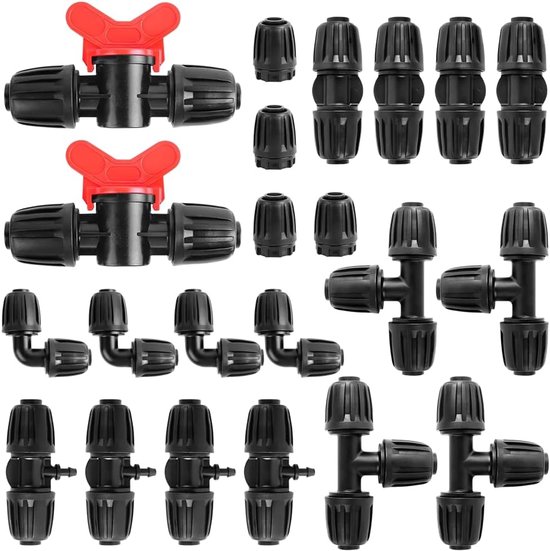 Watergeefset 22-delig - 1/2 inch druppelslangen - Barbed connectoren - Ideaal voor tuinbewatering - ShopVlot