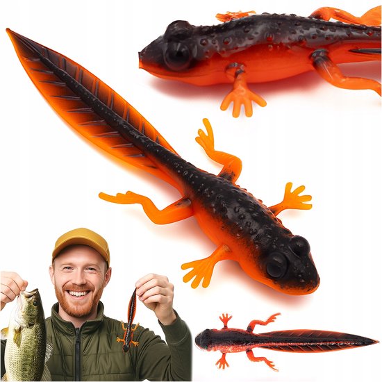 Weegschaal Kunstaas Kikkervisje Staart 21cm 35g - Hot Orange Kunstaas van Merkloos
