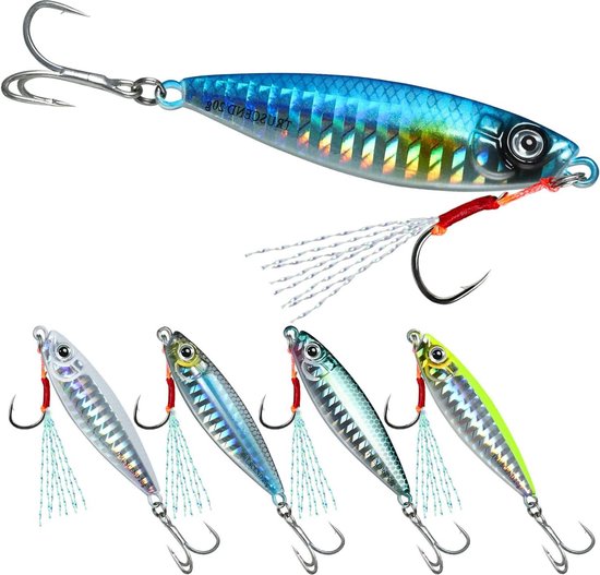 Well Made Roosttail Fishing Bait Flash Copper Body Leaf Freshwater Crappie Jigs - Two Way Spinning Spoons System Fishing Spinners for Jigging - Bass Walleye Trout van Merkloos