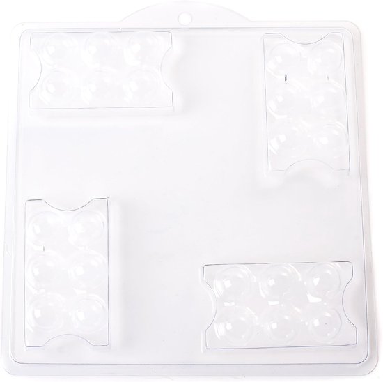 Wereld van de vormen 4-cavity massage bar/zeep schimmel, PVC, 25,5 x 24 x 4 cm