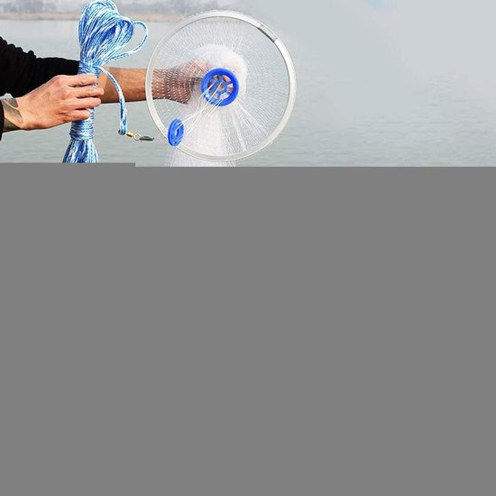 Werpnet Vis - Nylon Net - Vissen Vangen - Kleine Mallas - 3.6 Meter - Grijs