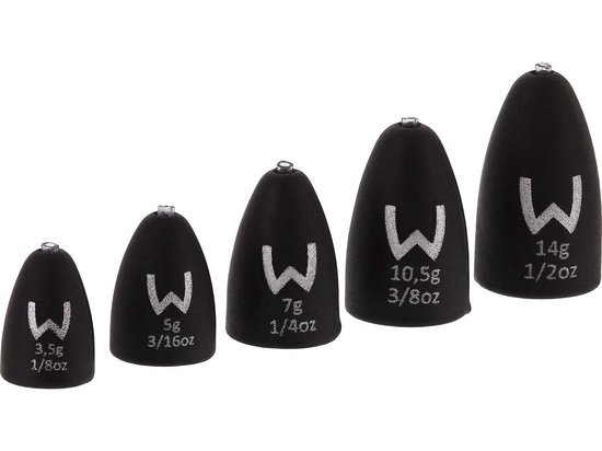 Westin Add-it Tungsten Bullet Weights Matt Black 5g van Westin