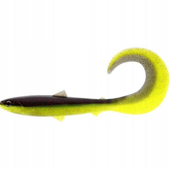 Westin BullTeez Curltail 14cm - Zwart/Chartreuse Visdeal