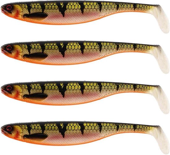 Westin ShadTeez Slim - Bling Perch - 7.5cm - 3g - 4 Stuks - Groen van Westin