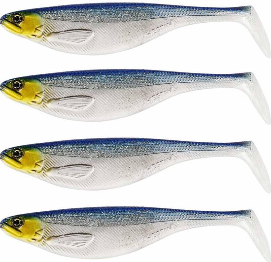 Westin ShadTeez Slim - Blue Headlight - 7.5cm - 3g - 4 Stuks - Geel van Westin