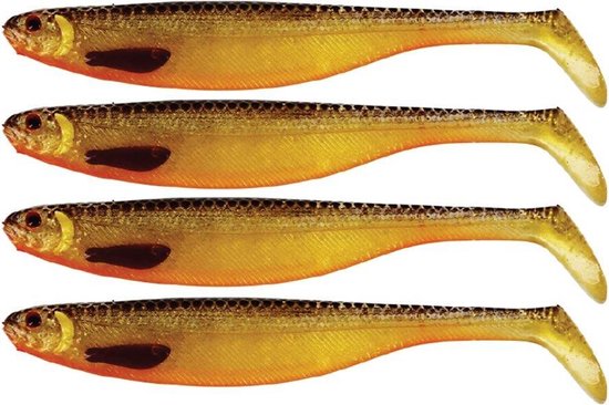 Westin ShadTeez Slim - Gold Rush - 7.5cm - 3g - 4 Stuks - Goud van Westin