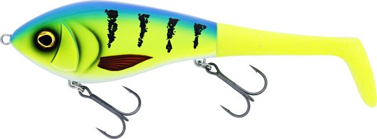Westin Swim Tail 12cm 68gr Sinking Striped Bluegrass 1 body 2 tails van Westin
