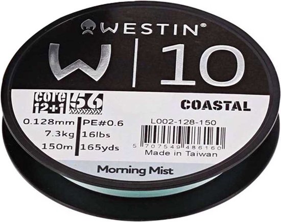 Westin W10 13 150 M Gevlochten Vislijn Transparant 0.128 mm van Merkloos