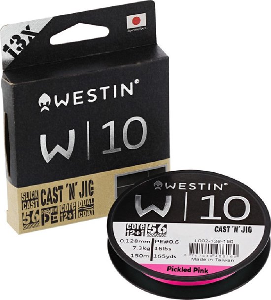 Westin W10 13-Braid Cast 'N' Jig Pickled Pink 110m 0.10 mm 6.1Kg van Westin