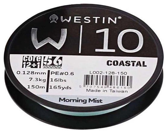 Westin W10 13 Braid Coastal Morning Mist 150m 0,148mm 8.7kg van Merkloos