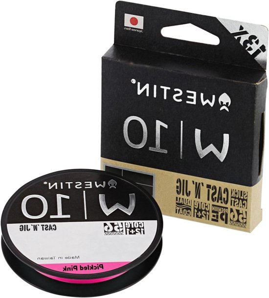 Westin W10 CAST 'N' JIG 13 Braid Pickled Pink - 110 m Fishing Line Diameter / Load Capacity: 0.13 mm / 7.4 kg