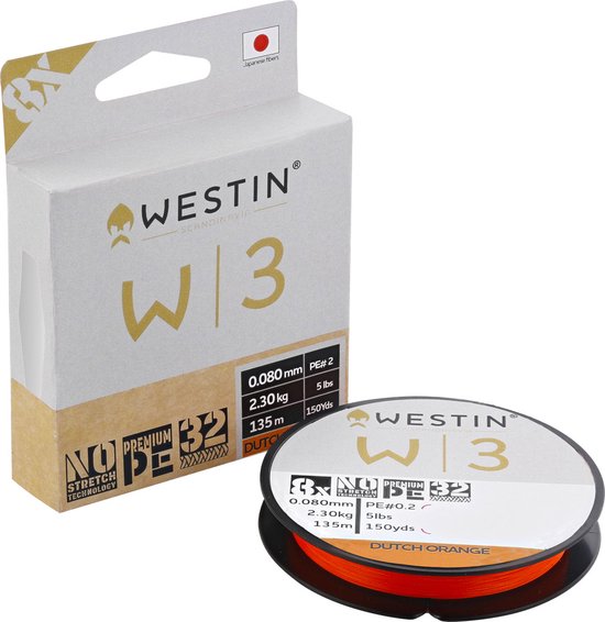 Westin W3 8-Braid Dutch Orange 135m 0.165 mm 7.9Kg van Westin