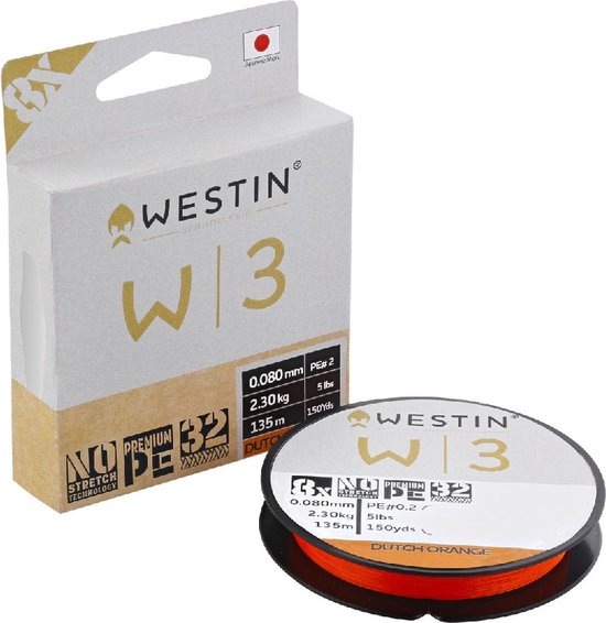 Westin W3 8-Braid Dutch Orange 135m 0.26 mm 16.5Kg van Westin