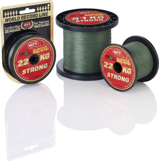 WFT KG Strong Braid green 300m 0.25 mm 39KG van WFT