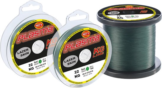 WFT Plasma Lazer Skin Green | Gevlochten lijn | 0.18 mm | 22 KG | 600 meter van WFT