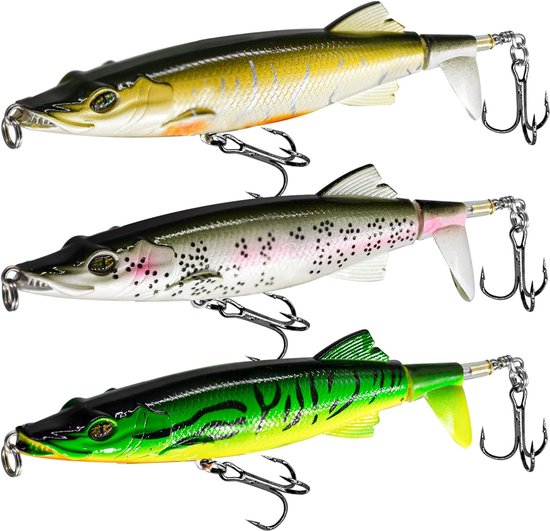 Whopper Plopper - 13 cm/16 g propeller-tail kunstaas voor baars - meerval en snoek - geschikt voor zoet en zout water. van Merkloos