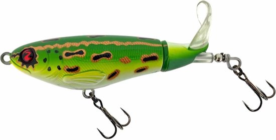 Whopper Plopper Kunstaas - Oppervlakte Wobbler - Vissen Op Roofvis - Uniek Propeller Geluid - 11 cm - Luipaard