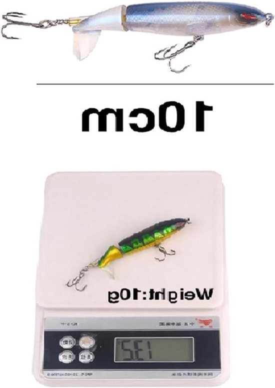 Whopper Plopper - Topwater Popper - Vissen - Roterende Zachte Staart - 10 cm 13g - Kleur 2