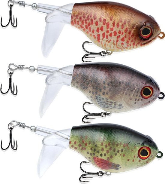 Whopper Plopper Vissen Lokken - Top Water Aas - Vissen Vangen - Ploppend Geluid Staart - 3.74 inch - C-3