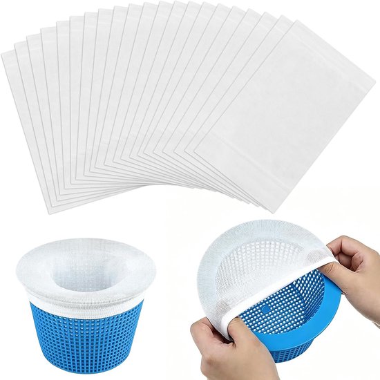 winbest 32 stuks skimmer sokken filtersokken skimmer filter net nylon skimmersokken voor zwembad slakken, bladeren, schuim en insecten, herbruikbaar
