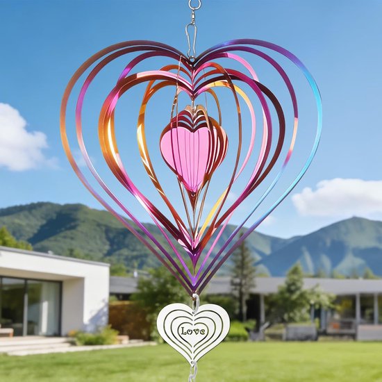 Windspinners, vogelreflectoren sprankelend hart wind spinner buiten tuindecoratie, vogelapparaten afschrikken om vogels weg te jagen van tuin patio, geschenken