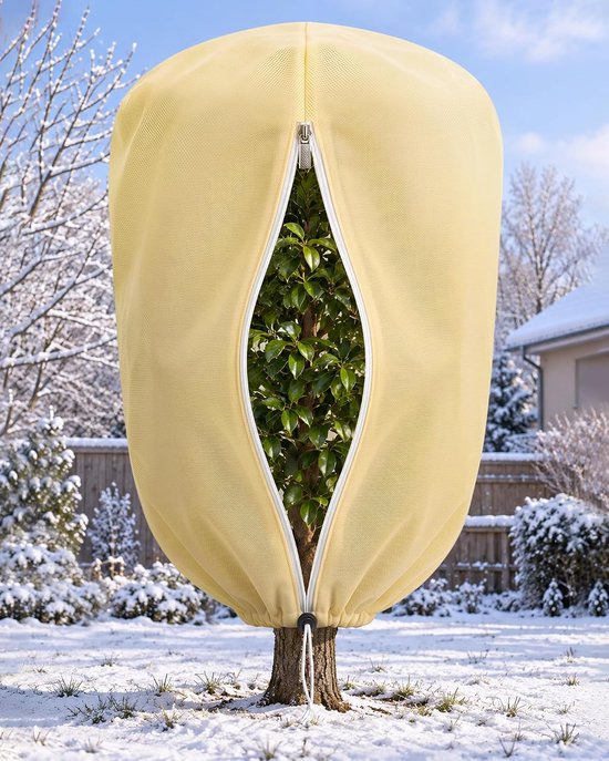 Winterbescherming voor planten, 80 g/m², vlies, met rits