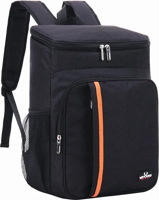 WiseGoods Luxe Koelrugzak 20L - Koeltas Rugzak - Koelrugtas - Lunch / Picknick / Kamperen - Outdoor Rugzakken - Koeltassen - Zwart van WiseGoods