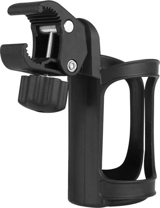 WiseGoods - Premium Bidon Drinkfles Houder - Drinkfleshouder Voor Fiets en Kinderwagen - Universele Bidonhouder - Zwart van WiseGoods