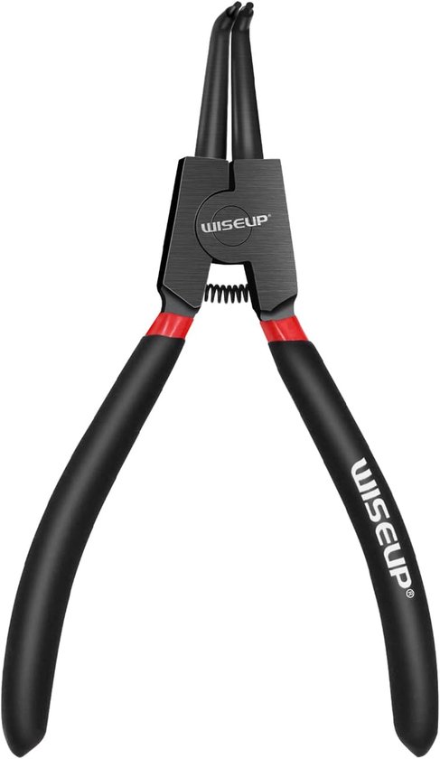 WISEUP Lock Spring Pliers 17.8cm, Curved External Points (Point Diameter 1/20") Snap Ring Pliers Heavy for C Clip - ShopVlot