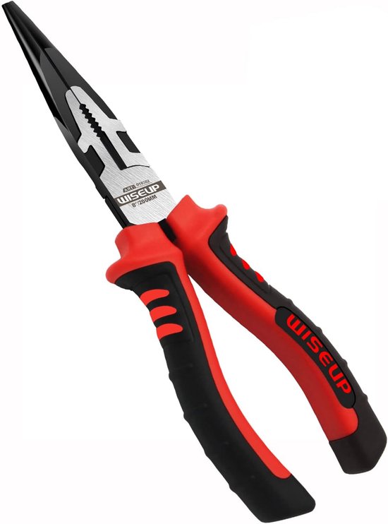WISEUP Professional Needle Nose Pliers 8" Industrial CR-V Long Nose Rod With Twice Air Hardening - ShopVlot