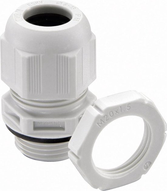 Wiska 10066525 Wartel M16 Polyamide Grijs-wit (RAL 7035) 50 stuk(s) van Wiska