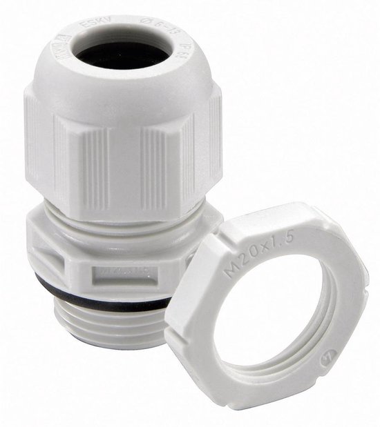 Wiska 10066528 Wartel M32 Polyamide Grijs-wit (RAL 7035) 25 stuk(s) van Merkloos