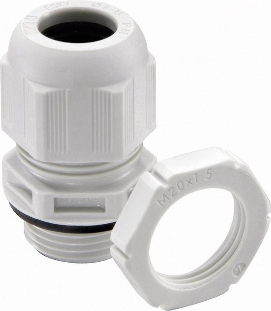 Wiska 10066531 Wartel M63 Polyamide Grijs-wit (RAL 7035) 3 stuk(s) van Merkloos