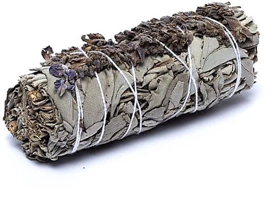 Witte Salie Smudge Met Lavendel S Set Van 2 - ±11x3,5cm; ±30-40g - ±11x3.5cm; ±30-40g