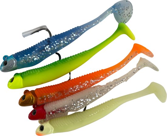 wkproductsnl Go catch it! 10.9cm Kunstaas zacht mixkleur 5st. 21 Gram. - vis - pluggen - snoek - hengelsport - Visgerei Accessoires van Merkloos