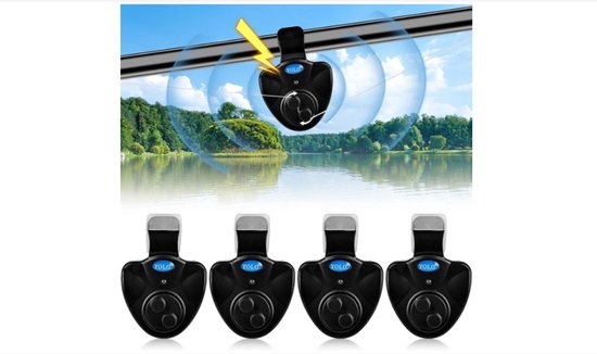 WNHB® Elektronische Beetverklikker Set 4 Stuks - Met LED en Geluidssignaal - Visalarm voor Nacht en Dagvissen van Merkloos