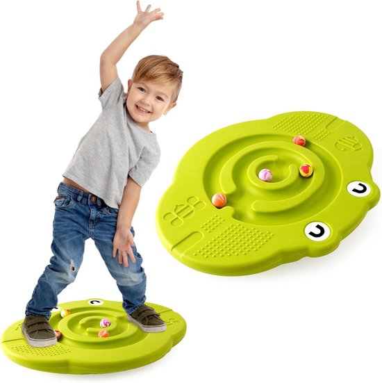 Wobble Balance Board voor kinderen, kunststof tuimelbord doolhof met opstapstenen, belasting 100 kg, actief spelen en trainen voor peuters
