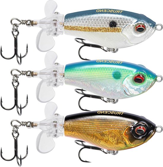 Wobble Surface Fishing Bait with BKK Hooks for Freshwater or Saltwater - Top Water Floating Lures for Bass Catfish Pike Fishing - Gifts for Men van Merkloos