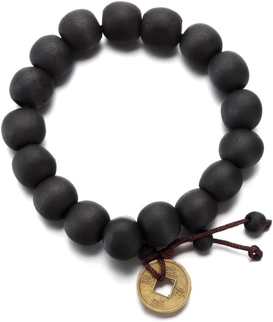Wood Bead Buddha Bracelet Buddhist Bangle Prayer Beads